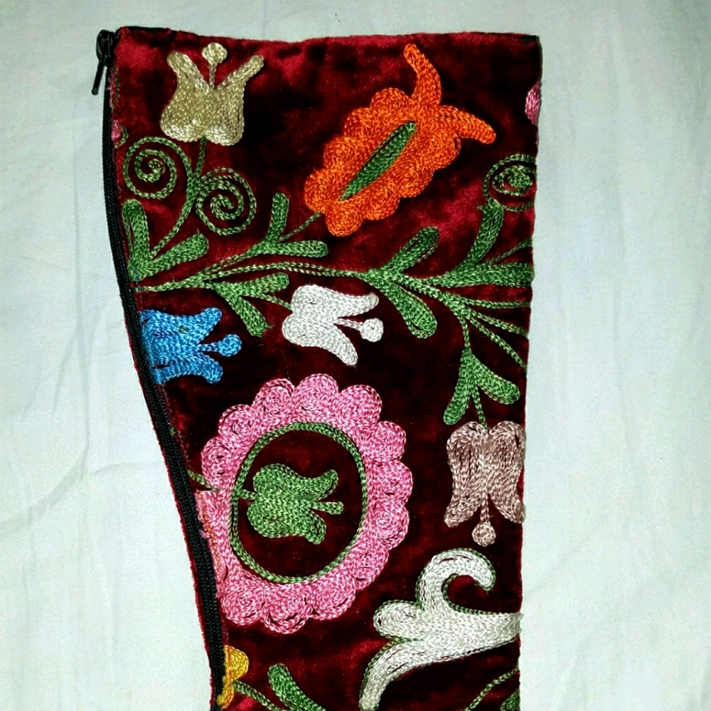 Vintage Anthropologie velvet embroidered boots - Picture 8 of 13